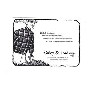 Galey & Lord Burlington Men Fashion NYC French Flannel AD 1960s Vintage Print 4"